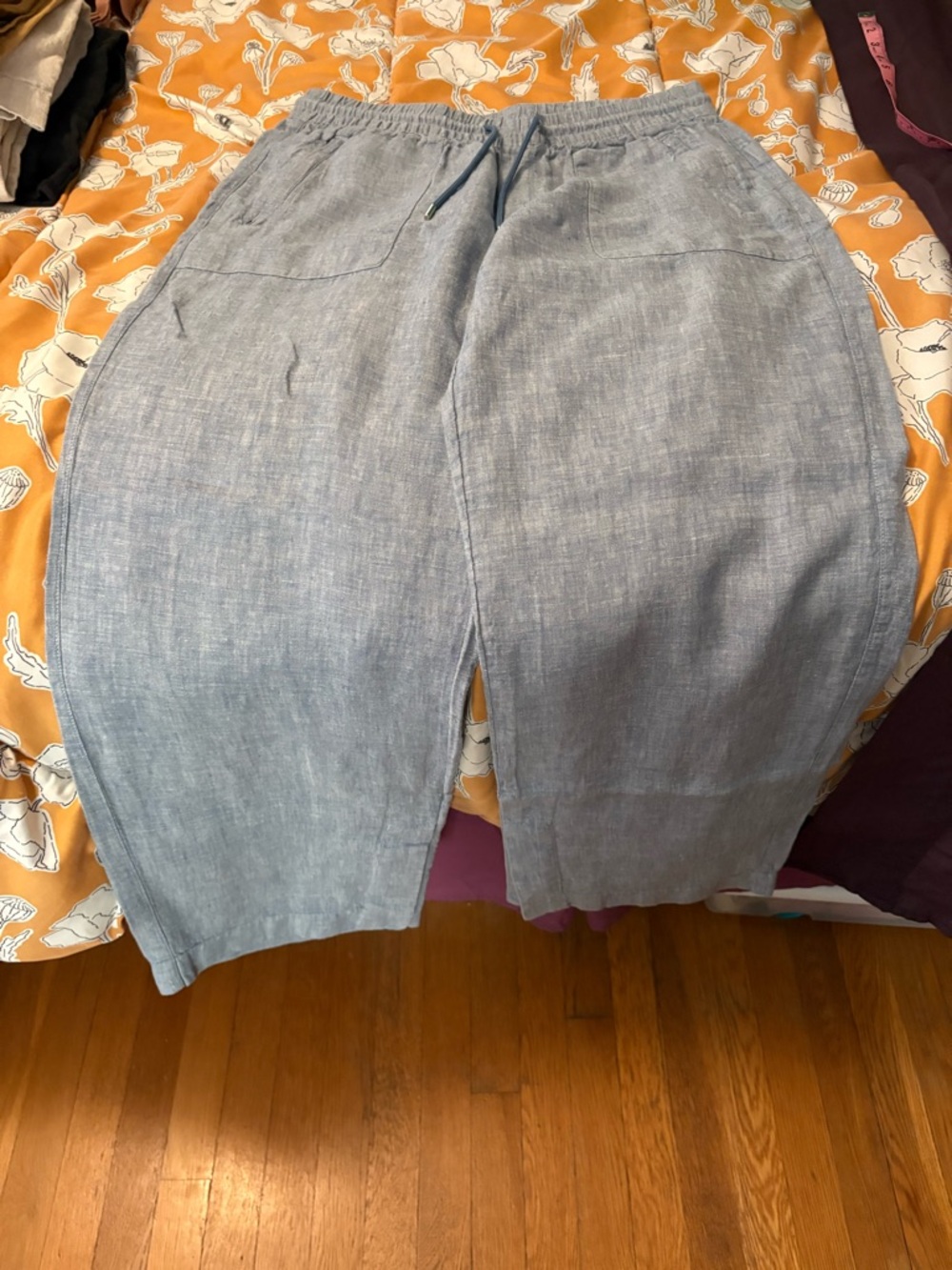 Athleta Chambray Blue Drawstring Waist pants